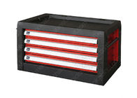 Cabinet multifonctionnel en acier de dessus de boîte à outils, coffre d'outil noir rouge en métal avec des tiroirs