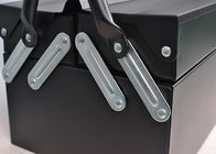 Noir 18&quot; boîte à outils en porte-à-faux petit en métal de 3 plateaux avec 2 poignées pour stocker des outils
