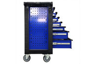 Cabinet noir bleu fois de chariot à boîte à outils de coffre d'outil de 7 tiroirs de panneau de 770x460x970mm